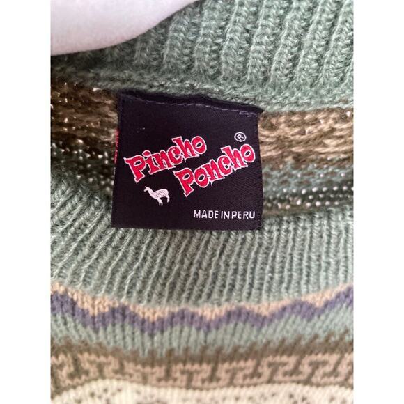 Alpaca Wool Knit Peru Sweater Pincho Poncho Granola Normcore Minimalist Scandi - Picture 8 of 12